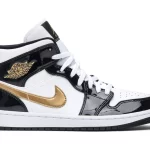 Jordan 1 Mid Patent 'Black Gold'