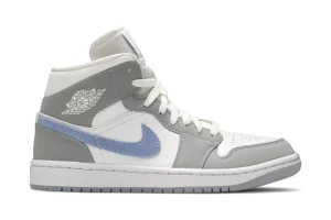 Wmns Air Jordan 1 Mid 'Wolf Grey Aluminum' Replica