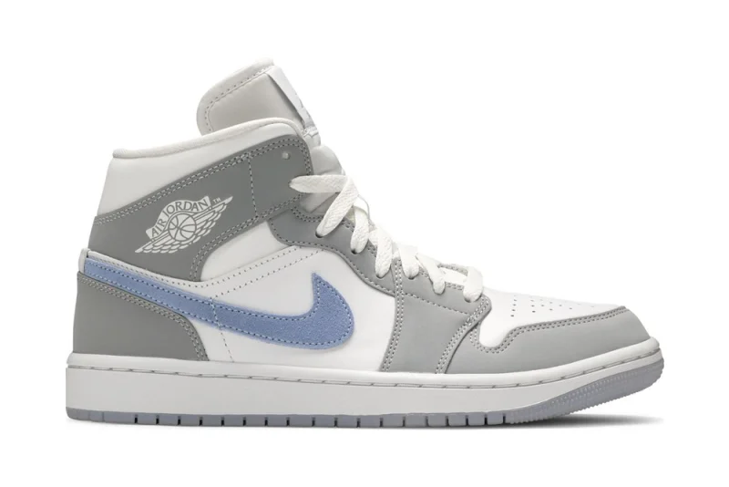 Wmns Air Jordan 1 Mid 'Wolf Grey Aluminum' Replica