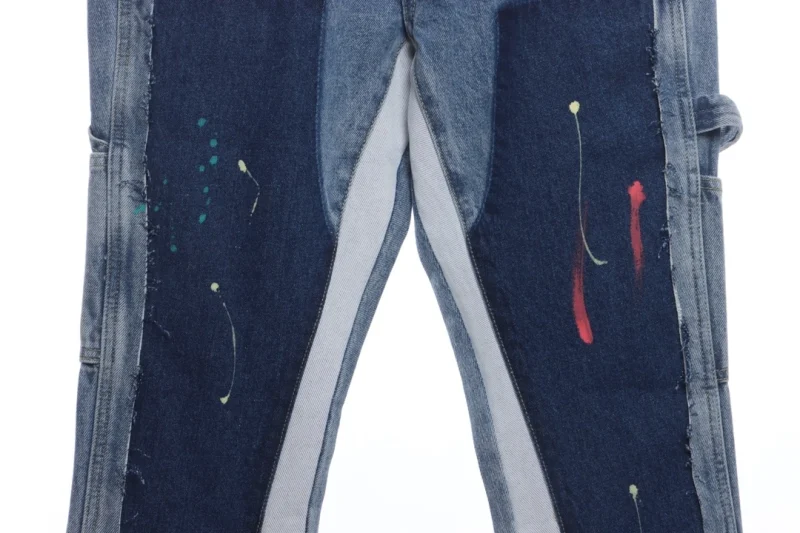 Ink splicing collision denim pants - Image 5