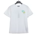 Green and yellow logo fluid graffiti print short sleeve