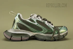 3XL Dark Green Light Beige Men's Replica Sneakers