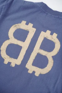 Balenciaga Double B Mud-Dyed Distressed Print T-shirt