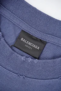 Balenciaga Double B Mud-Dyed Distressed Print T-shirt