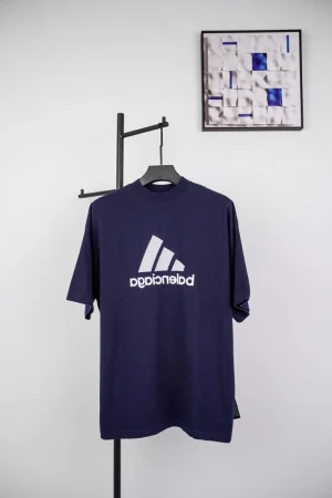 Balenciaga Blue Logo Print T-shirt