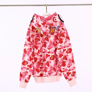 BAPE Camo Shark Full Zip Hoodie Pink