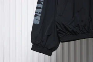 Fuzzy Logo Printed Sports Jacket