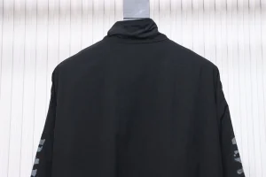 Fuzzy Logo Printed Sports Jacket