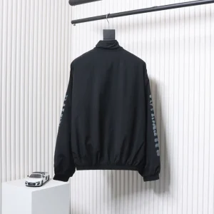 Fuzzy Logo Printed Sports Jacket
