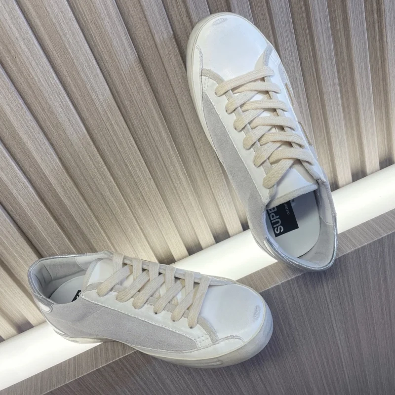 GG Super-Star leather White & Silver Heel Sneakers Reps Killer