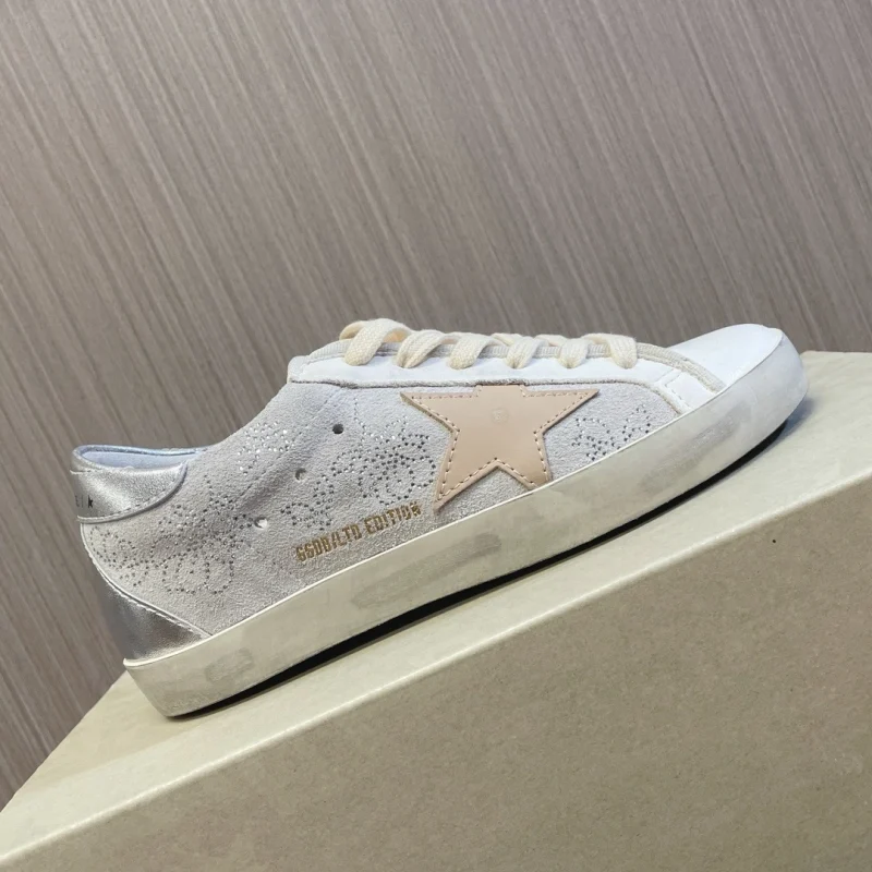 GG Super-Star leather White & Silver Heel Sneakers Reps Killer