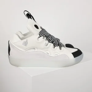 Lanvin Leather Curb Sneaker White5