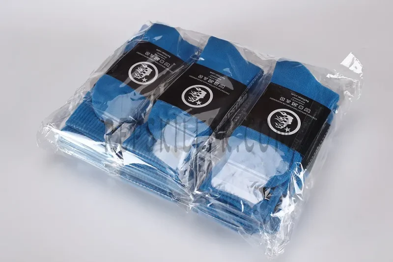 Blue socks packaging