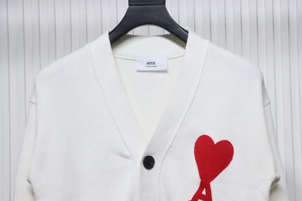 Ami Logo Cardigan Sweater