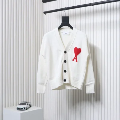 Ami Logo Cardigan Sweater