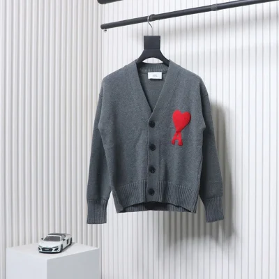 Ami Logo Cardigan Sweater