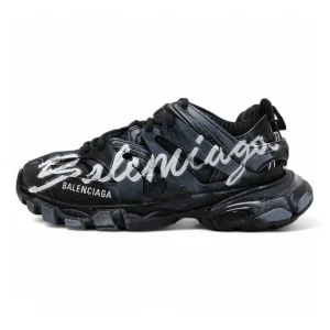Balenciaga Track Signature Sneaker in Black/white