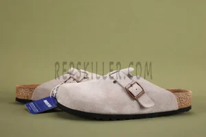 Borken Boston Leather Taupe Suede