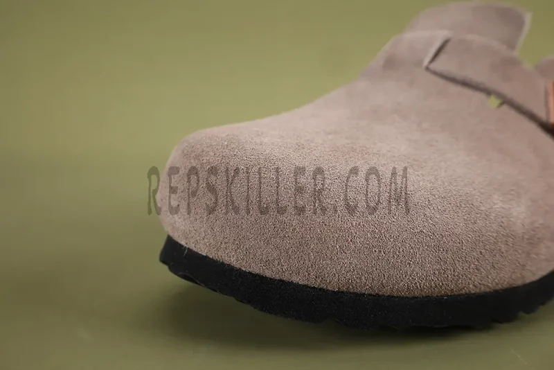 the toe box of Boston Suede Leather Light Brown