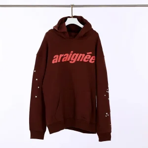 NWT SP5DER ARAIGNEE BROWN HOODIE