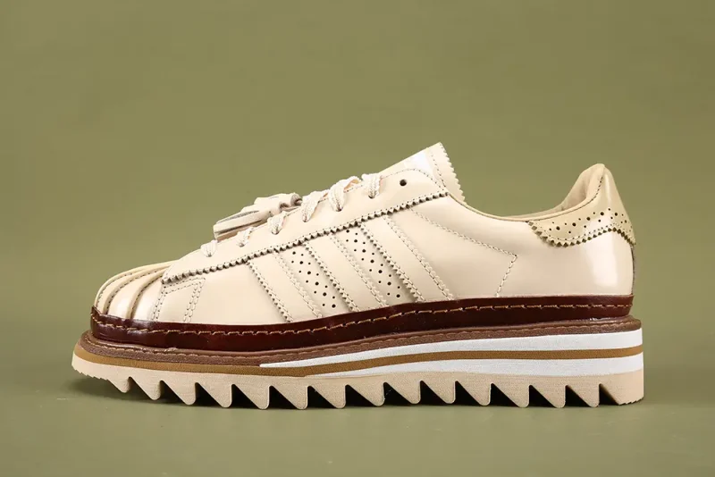 the left side of CLOT x Superstar "Tan"