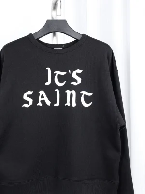 Saint Michael Saint Gothic Flocked Letter Sweatshirt