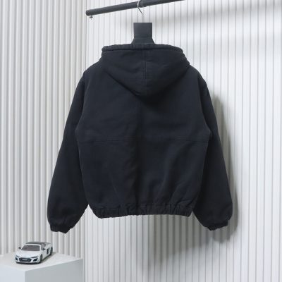 Stussy Distressed Black 8 Hooded Jacket