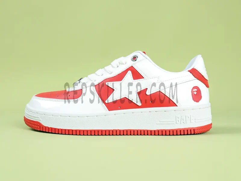 BAPESTA APE STA LEATHER RED WHITE SNEAKER