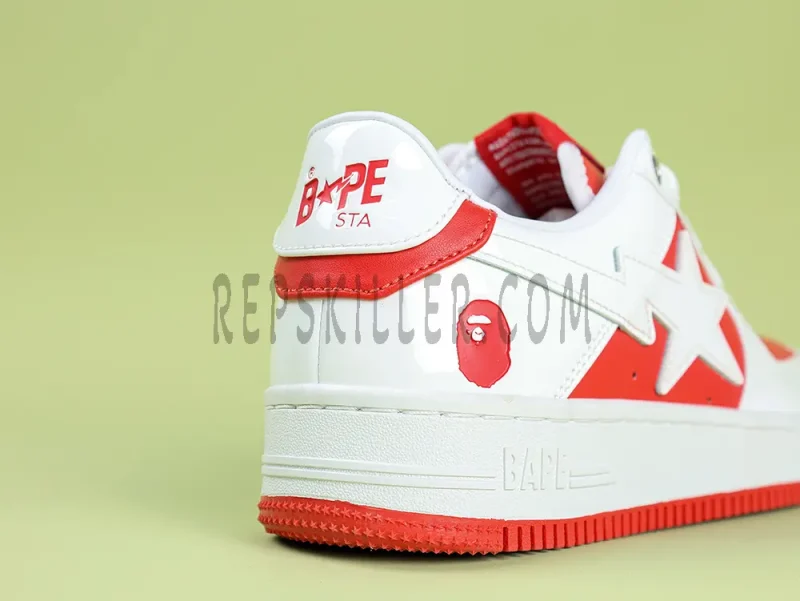 BAPESTA APE STA LEATHER RED WHITE SNEAKER