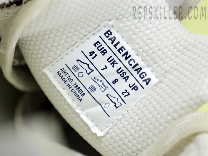 the size label of the Balenciaga Men 3XL Fishnet Sneaker Grey