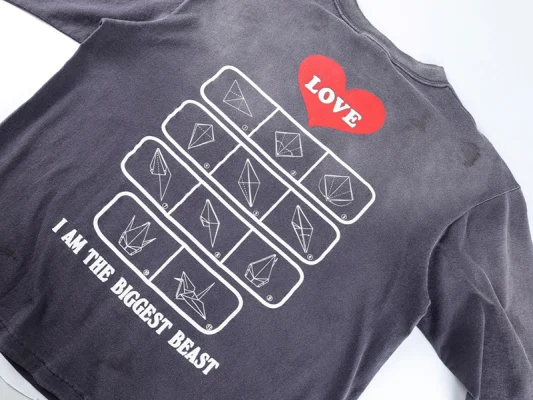 Saint Michael Love Crane Print Shirt