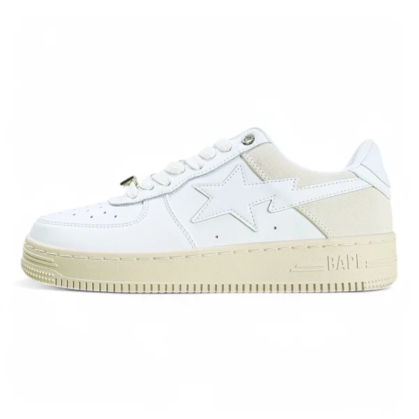 A BATHING APE BapeSta Suede White Low Sneakers