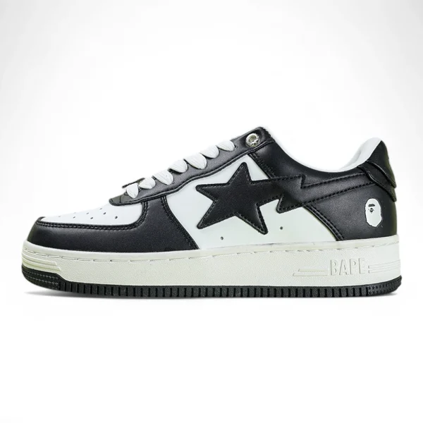 A BATHING APE BapeSta Black White Low Sneakers