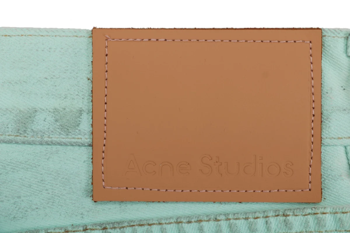 Acne Studios 1981M Fluorescent Mint Green Denim Jeans