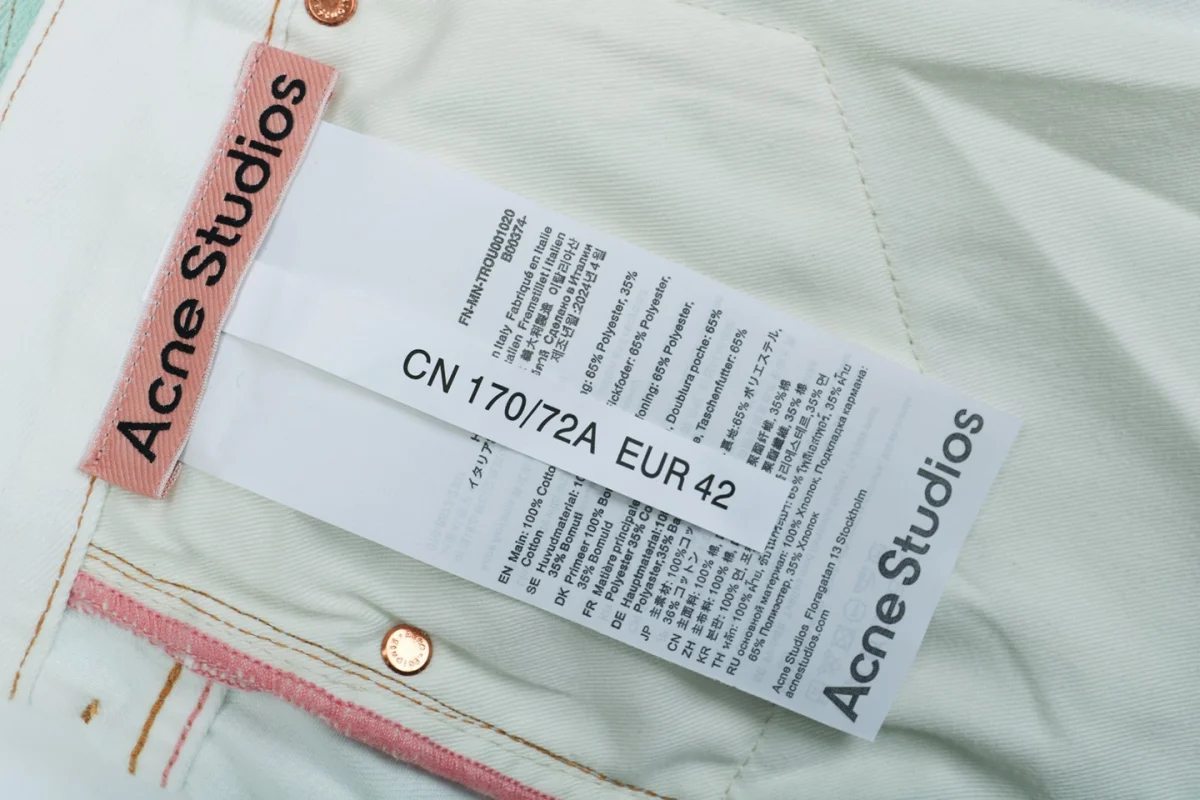 Acne Studios 1981M Fluorescent Mint Green Denim Jeans