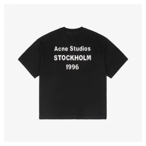 Acne Studios Back 1996 Silicone Letter Print Short-Sleeve Shirt Black