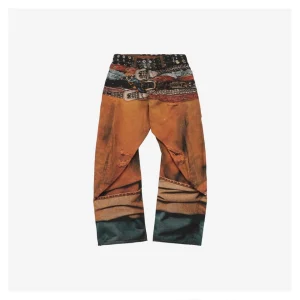 Acne Studios Multi-Belt Pattern Denim Jeans