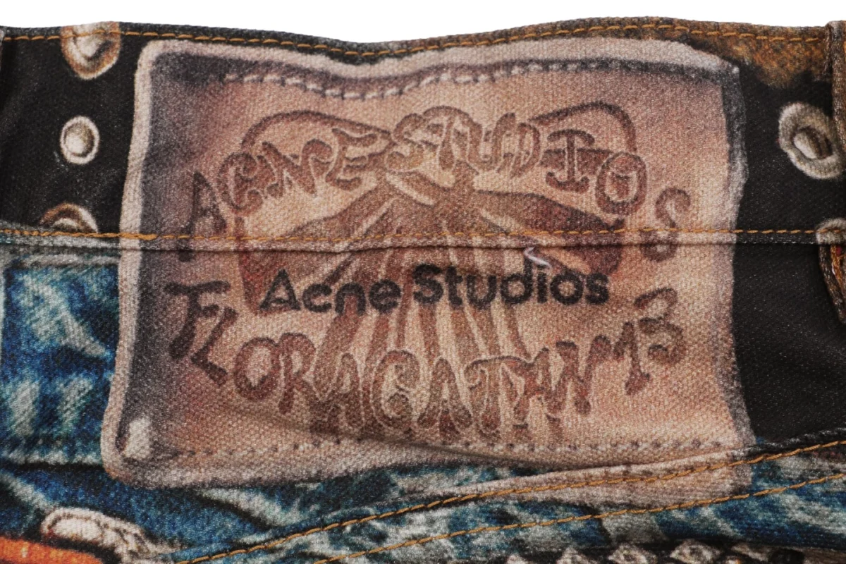 Acne Studios Multi-Belt Pattern Denim Jeans
