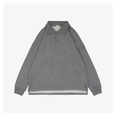 Back Floral Logo Leather Patch Polo Sweatshirt