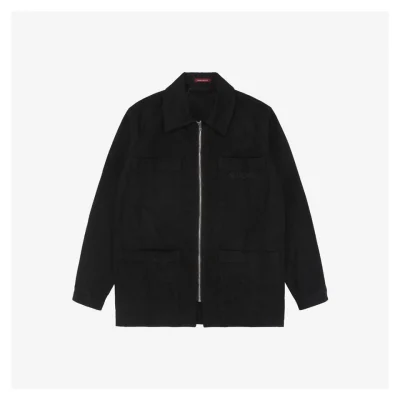 Back G Letter Heat-Applied Diamond Embellishment Cargo Jacket