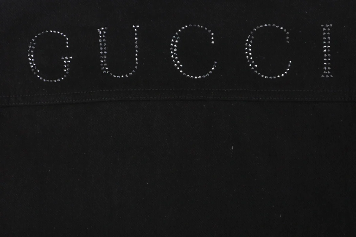 Back G Letter Heat-Applied Diamond Embellishment Cargo Jacket
