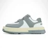 CHOCO CONCERT Cow Leather Round And Square Asymmetrical Sneaker Stylish Skateboarding Shoes Unisex Grey
