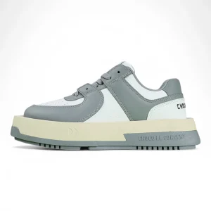 CHOCO CONCERT Cow Leather Round And Square Asymmetrical Sneaker Stylish Skateboarding Shoes Unisex Grey