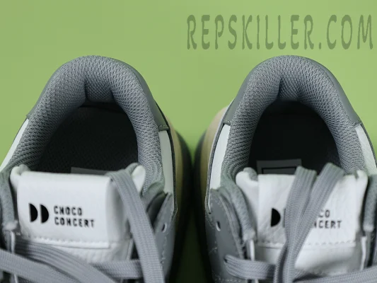 CHOCO CONCERT Cow Leather Round And Square Asymmetrical Sneaker Stylish Skateboarding Shoes Unisex GreyIMG_5120 拷贝