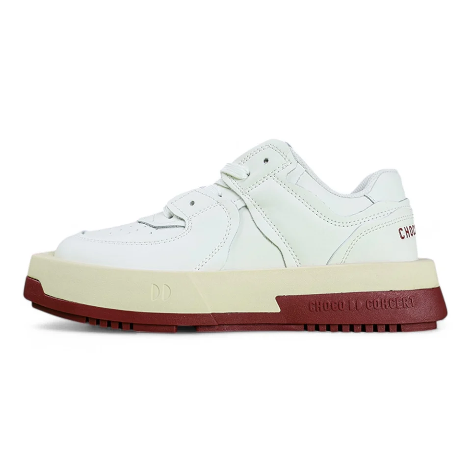 CHOCO CONCERT Low-Top Skateboard Shoes Unisex White Claret