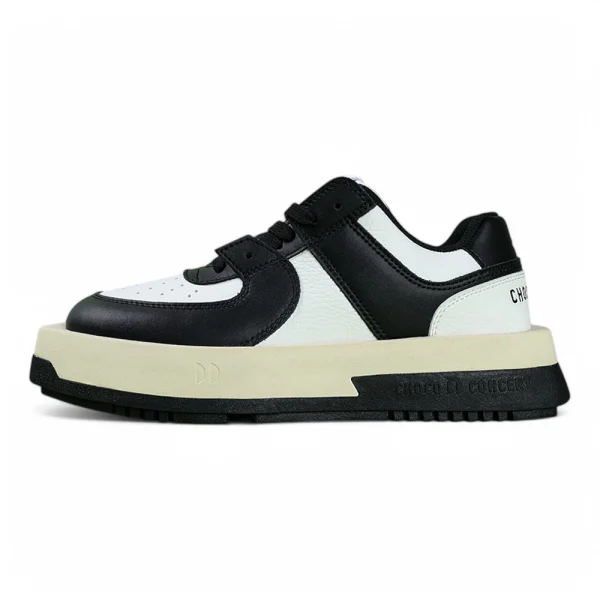 CHOCO CONCERT Round Square Black White Skateboard Shoes