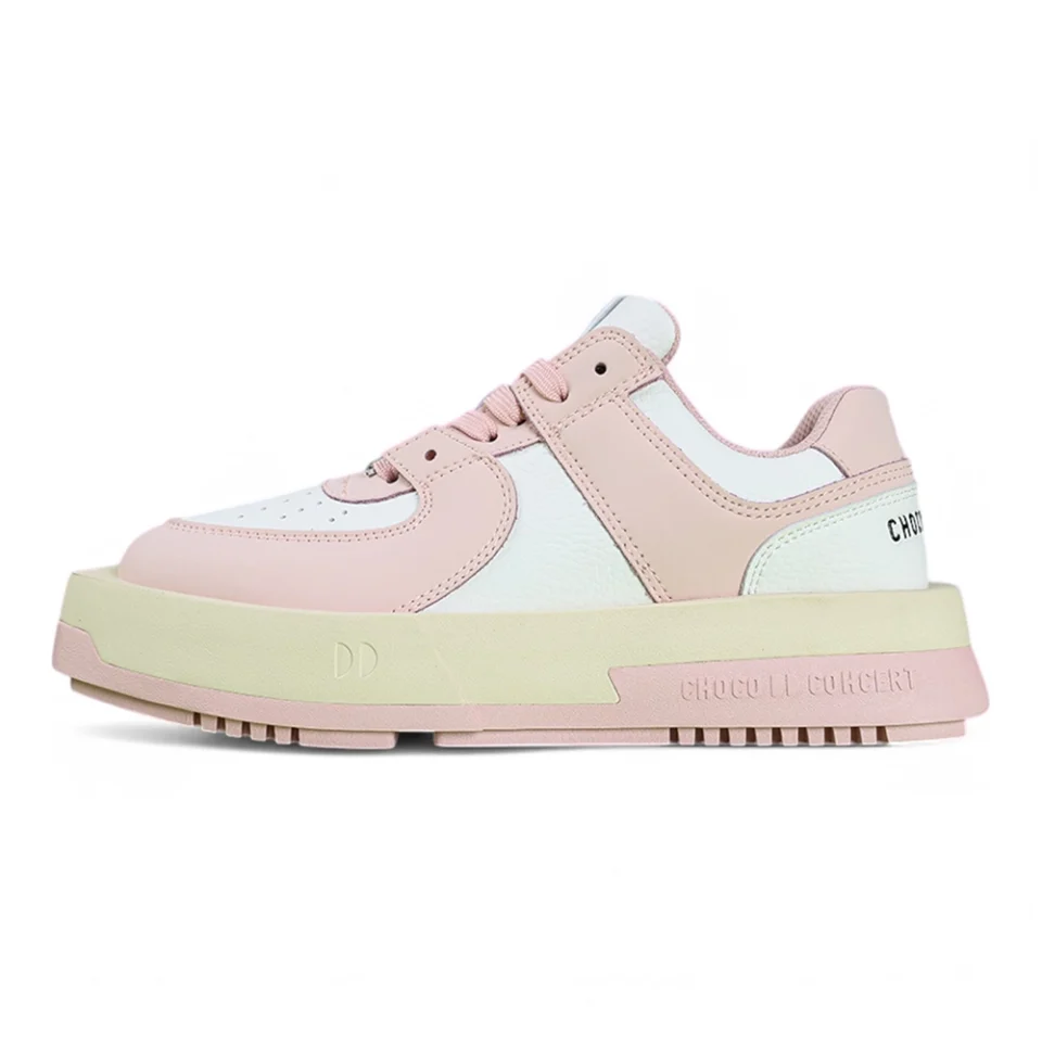 CHOCO CONCERT Skateboard Shoes Unisex Low-Top Round Square Pink
