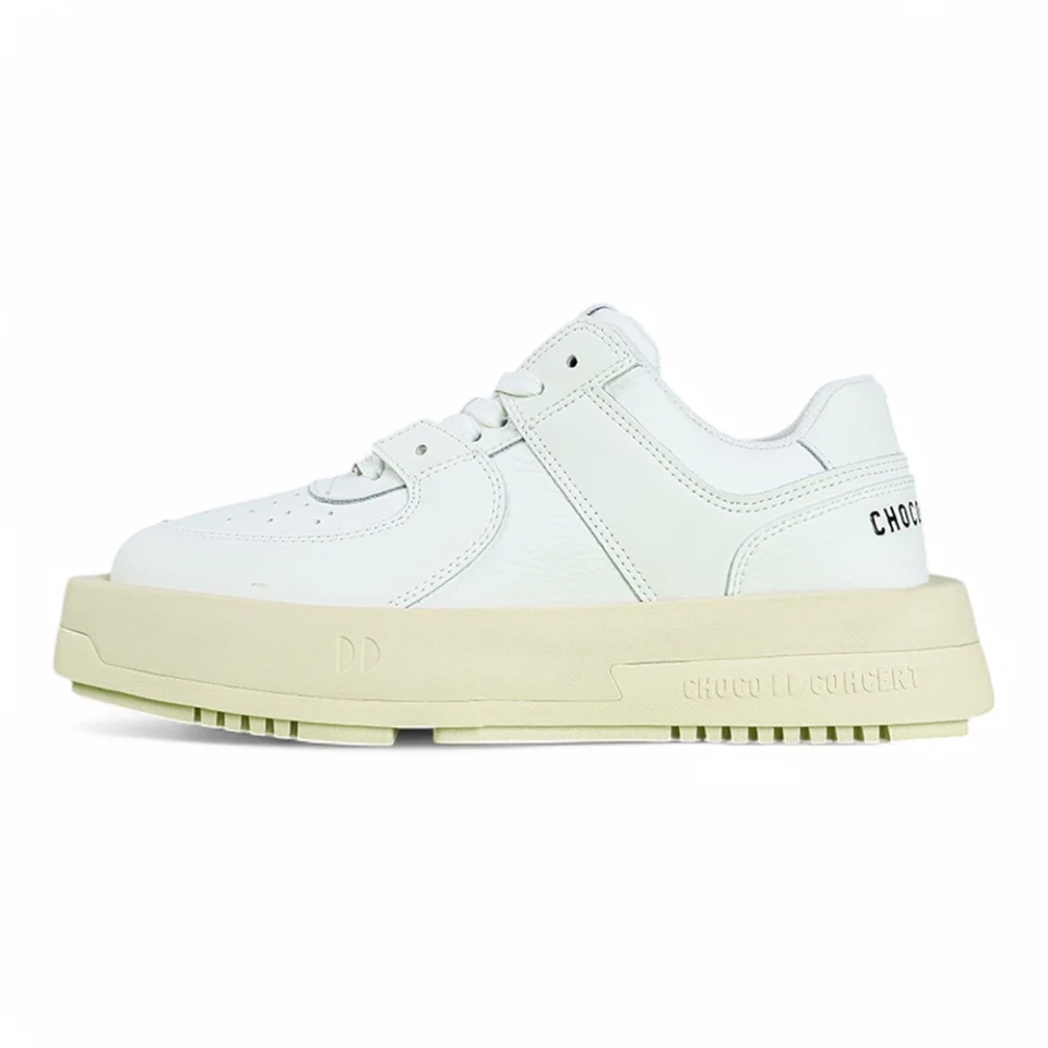 CHOCO CONCERT Skateboard Shoes Unisex Low-Top Round Square White