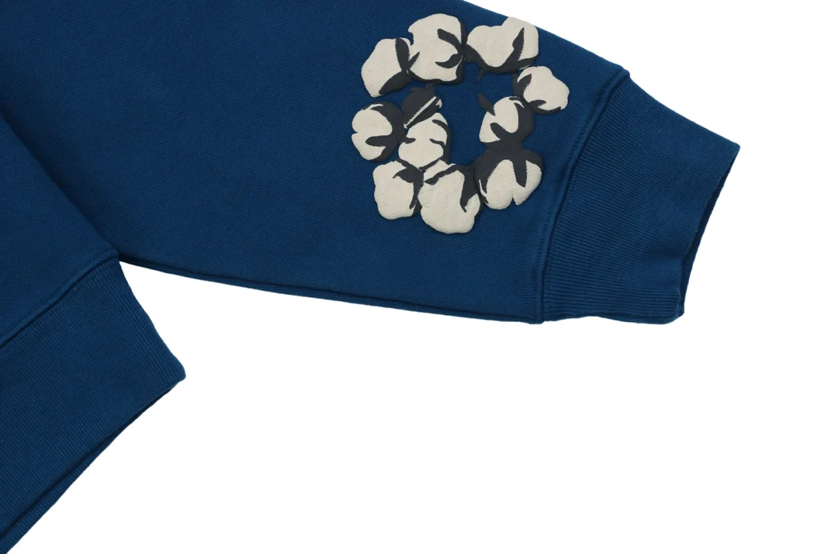 Denim Tears x CPFM Cotton Wreath Puff Print Hoodie Dark Blue