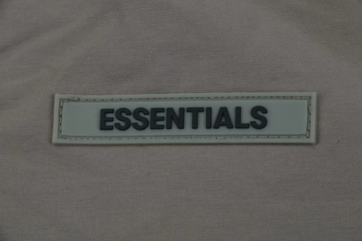 Essentials Double-Stitch Stand Collar Puffer Jacket Grey